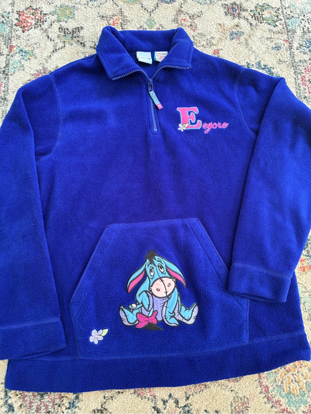 Vintage Eeyore Fleece Quarter Zip Pullover (M)
